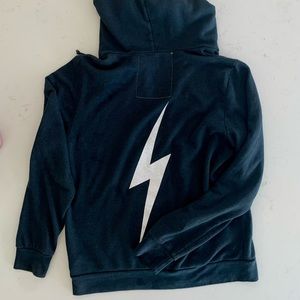 Charcoal zip up bolt hoodie UNISEX LARGE aviator Nation